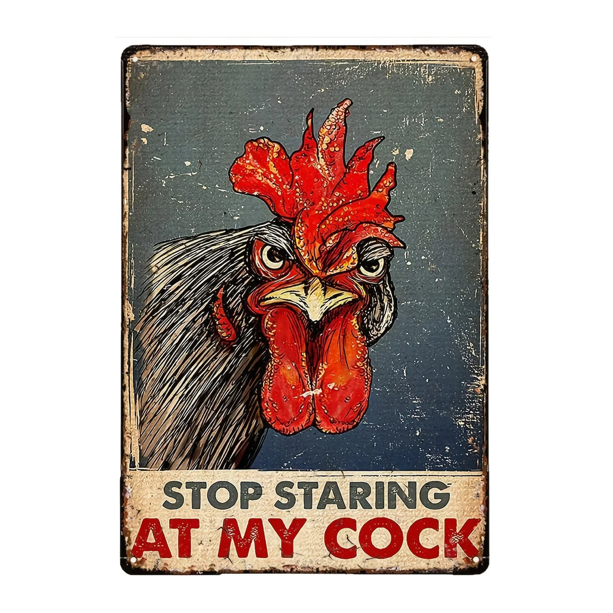 Retro Funny Chicken Farm Metal Sign for Kitchen and Coop