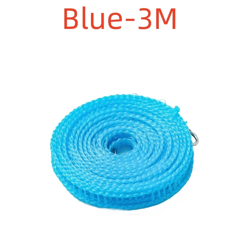 Línea de ropa duradera de nylon azul 3M enrollada para secado al aire libre