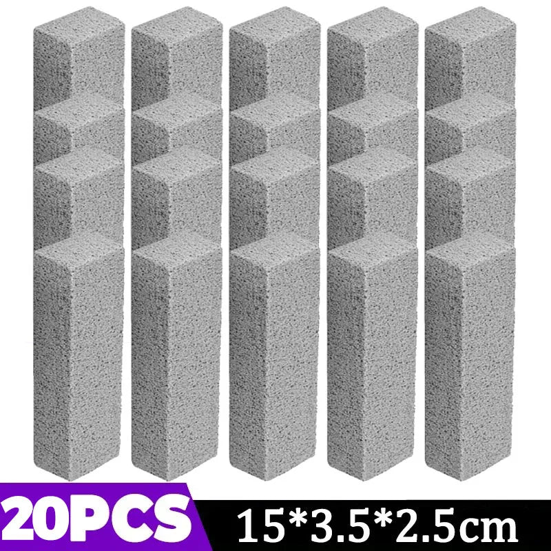 A set of 20 gray pumice stone cleaning blocks used for toilets, tiles, and sinks.