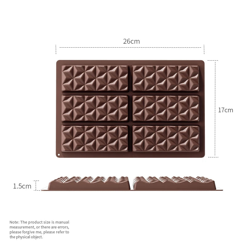 Deep Silicone Chocolate Bar Mold for Homemade Candy & Desserts