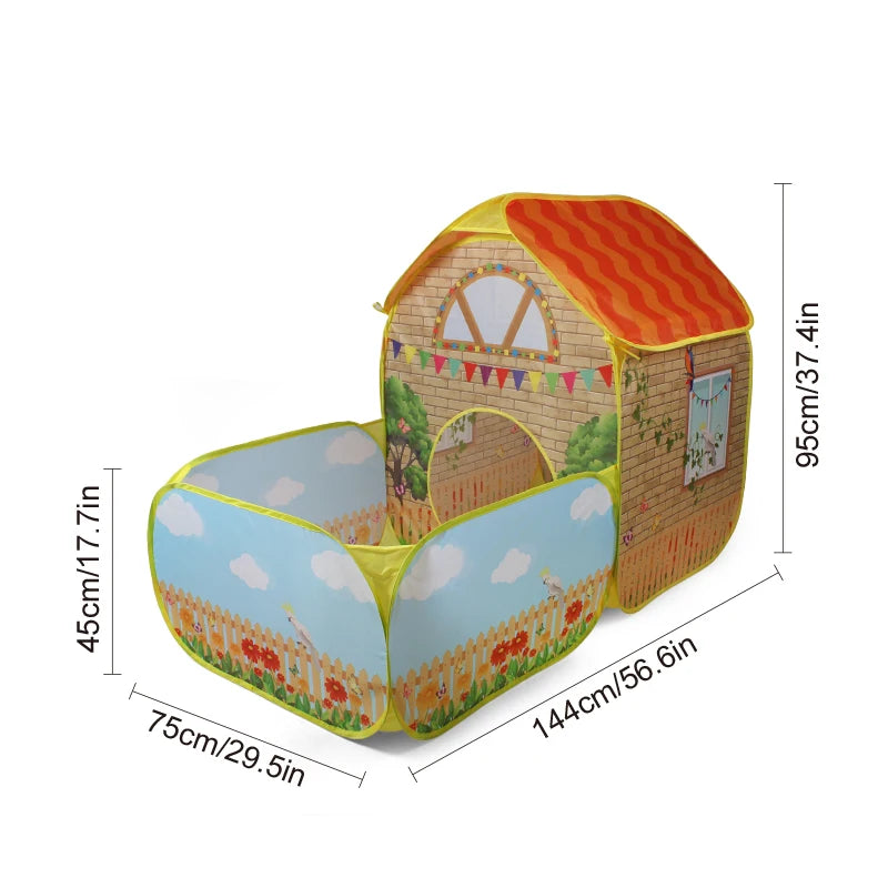 Kids' Pop-Up Garden Play Tent with Steel Frame