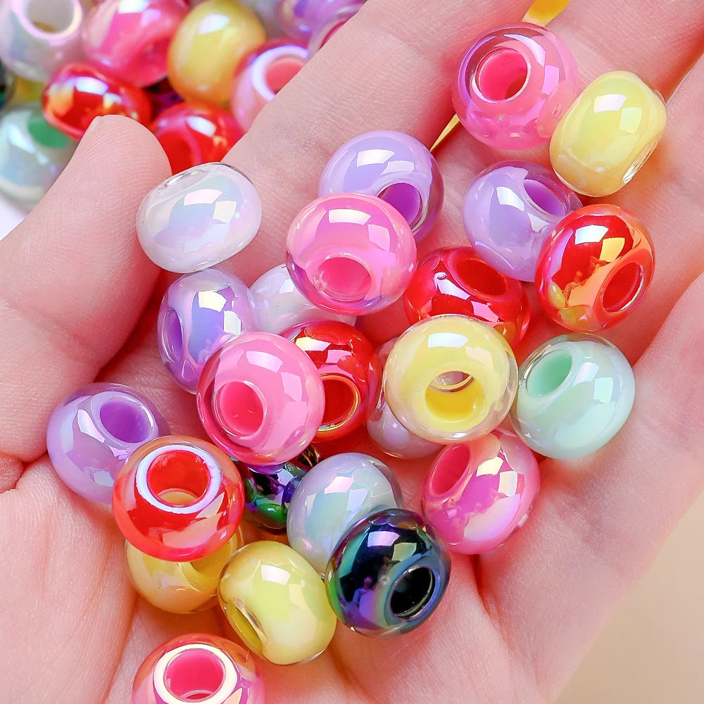 Multicolor Faceted Acrylic Spacer Beads for Jewelry Making