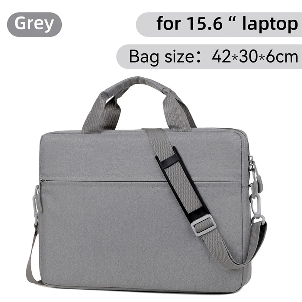 Grey waterproof nylon laptop sleeve bag for 15.6 inch laptops