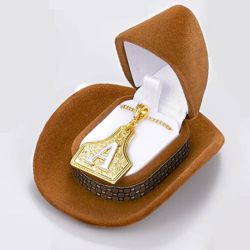 Western Cowgirl Initial Letter Necklace
