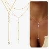 Y-Lariat Layered Gold Necklace