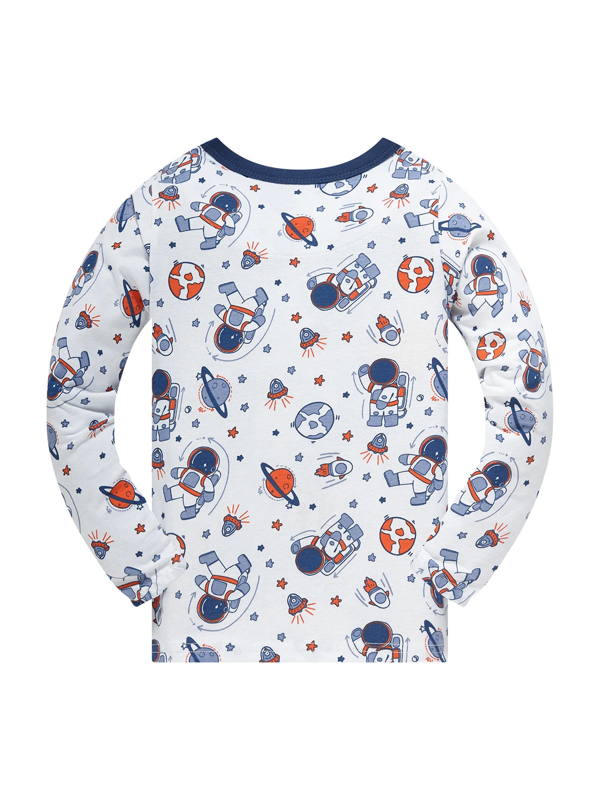 Kids' Cotton Cartoon Astronaut Pajama Set