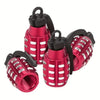Aluminum Grenade-Style Tire Valve Caps (Set of 4)