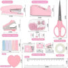 Macaron Office Desk Accessories Kit with Stapler, Tape Dispenser, and Scissors