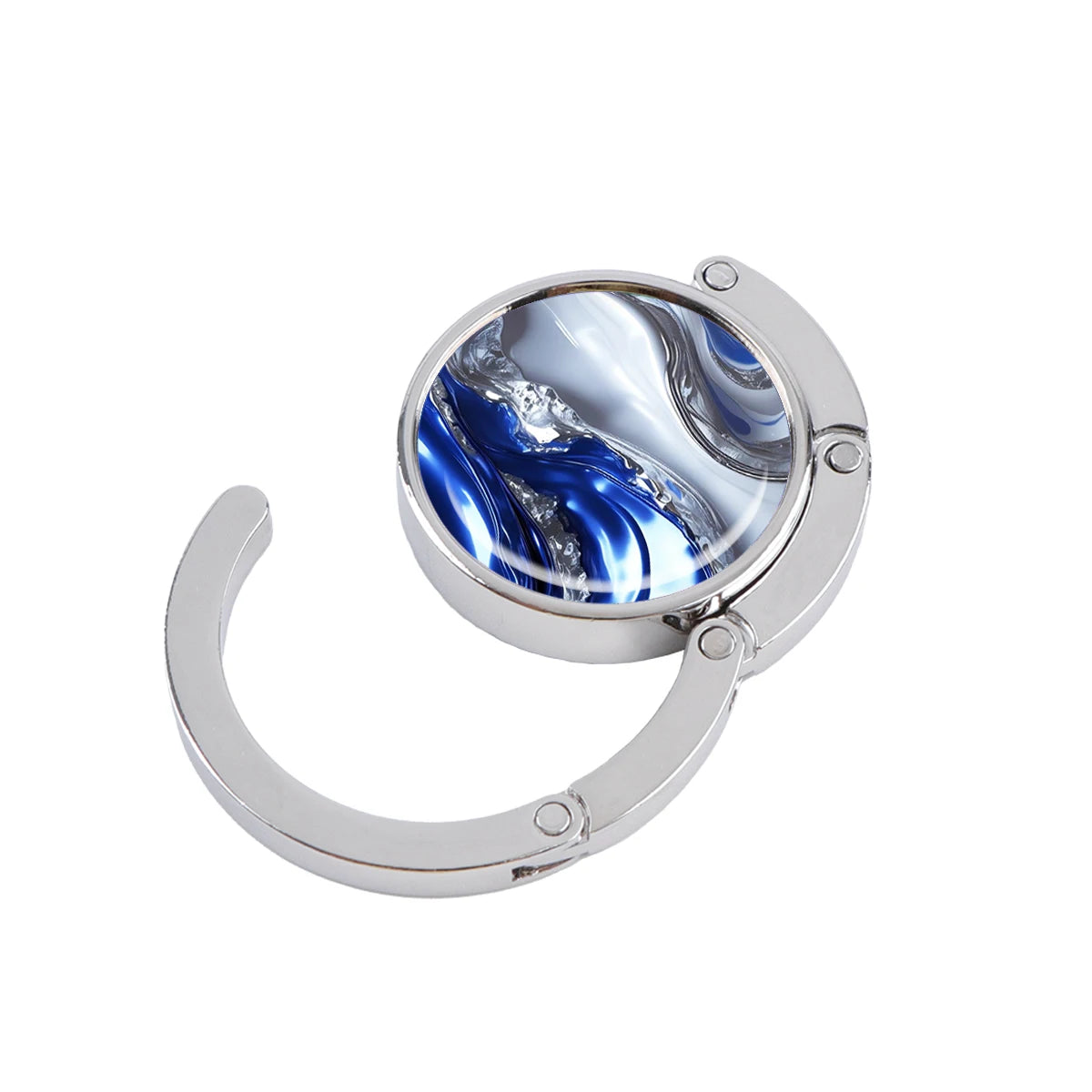 Folding Metal Bag Hook with Marble Finish