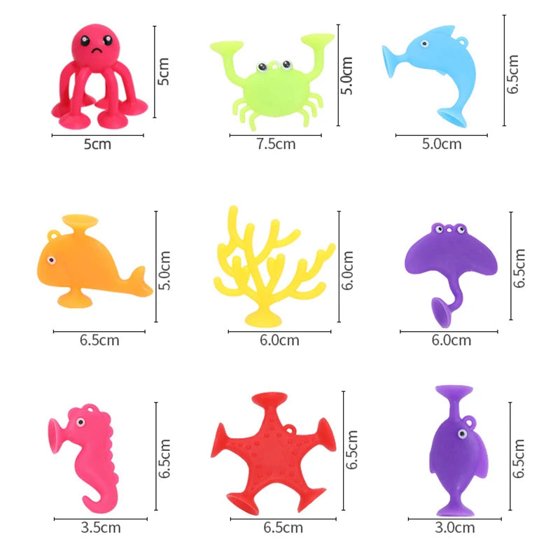 Soft Silicone Animal Building Blocks with Suction Cups
