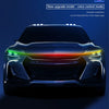 Bright LED shining product featuring an RGB light strip installed on a car's hood.