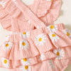Baby Girl Sleeveless Floral Romper with Headband