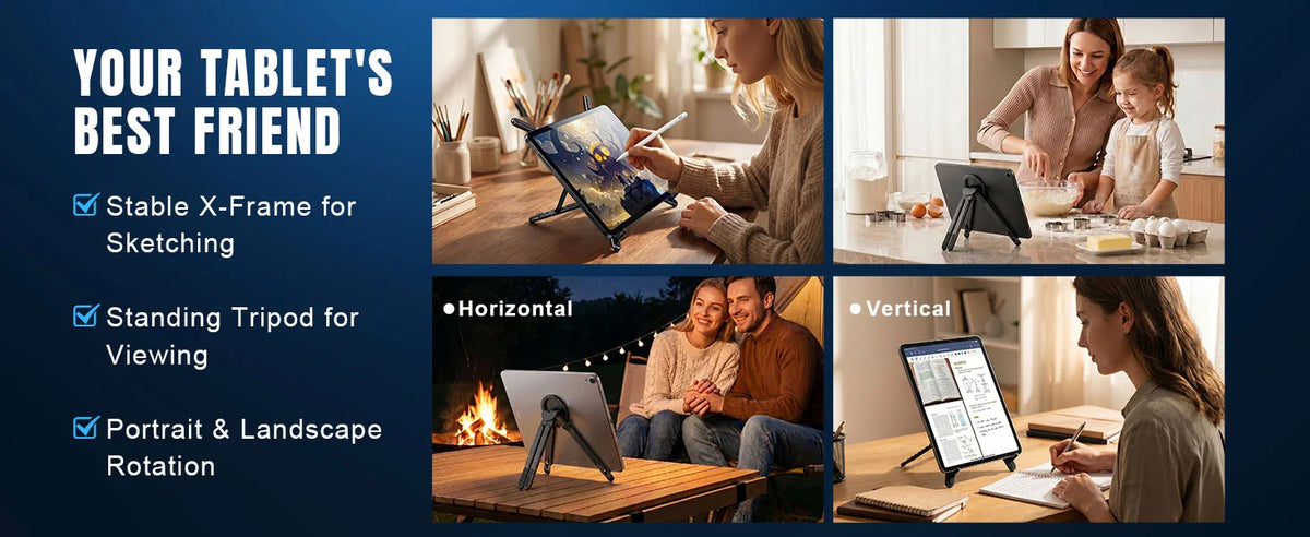 Foldable Aluminum Laptop Stand with Magnetic Phone Mount
