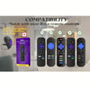 A set of black silicone TV remote covers and a lanyard shown with compatibility icons for Roku remote controls.
