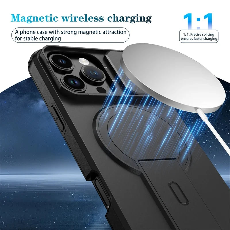 Funda para Teléfono con Soporte Magnético y Protección de Lente