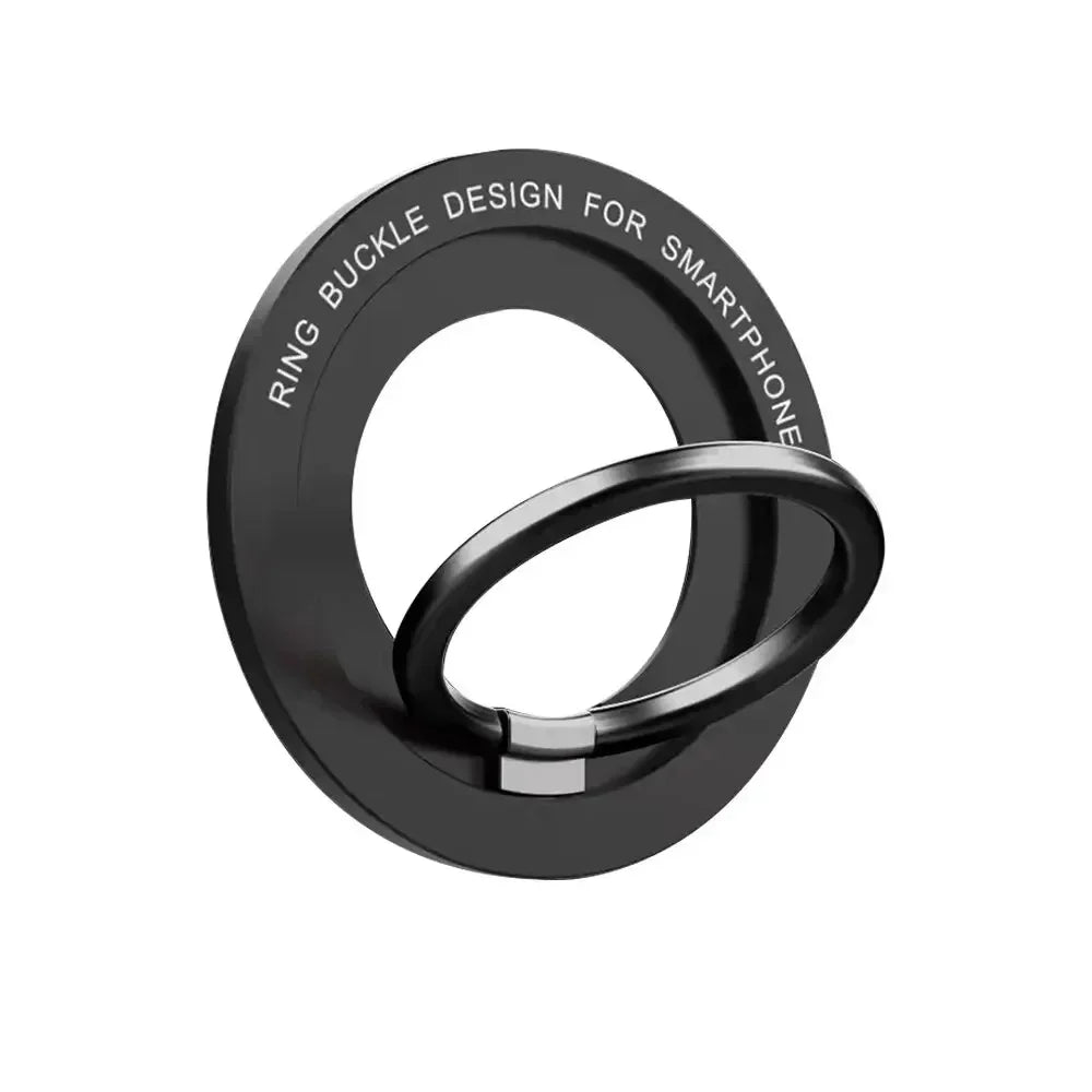 Black ring buckle design magnetic phone holder for smartphone