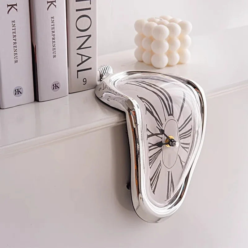 Surreal Melting Wall Clock - Dali Inspired Decorative Timepiece