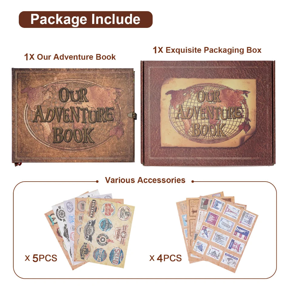 Vintage Leather-Style DIY Travel Photo Album for Memories