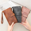 Vintage RFID-Blocking Long Wallet with Wristlet Strap