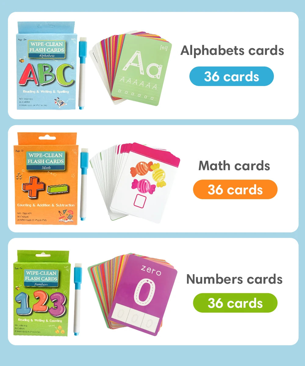 Number & Word Learning Flashcards for Kids