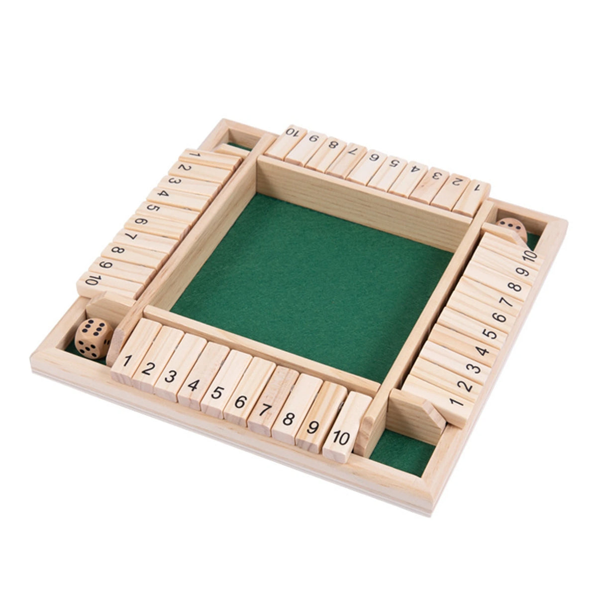 Classic Shut the Box Wooden Dice Game for Family and Friends