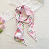 Floral Print Silk Hair Scarf for Women – Long Ribbon Headband