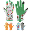 A set of five silicone gardening gloves in various colors and styles for hand protection