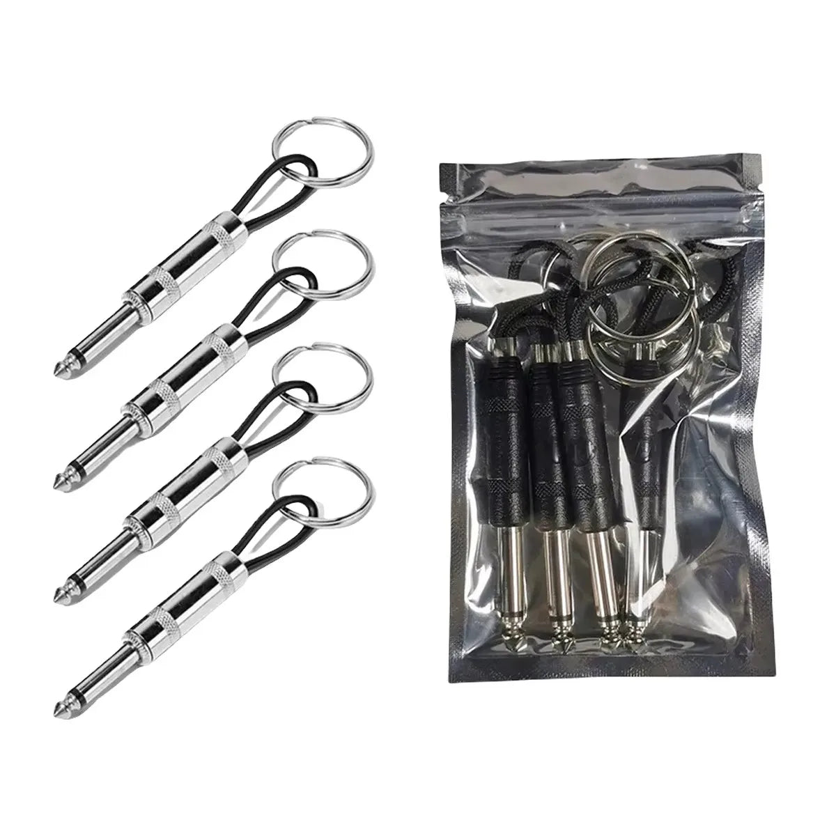 A set of vintage guitar amplifier wall key holders with metal rings and shafts.