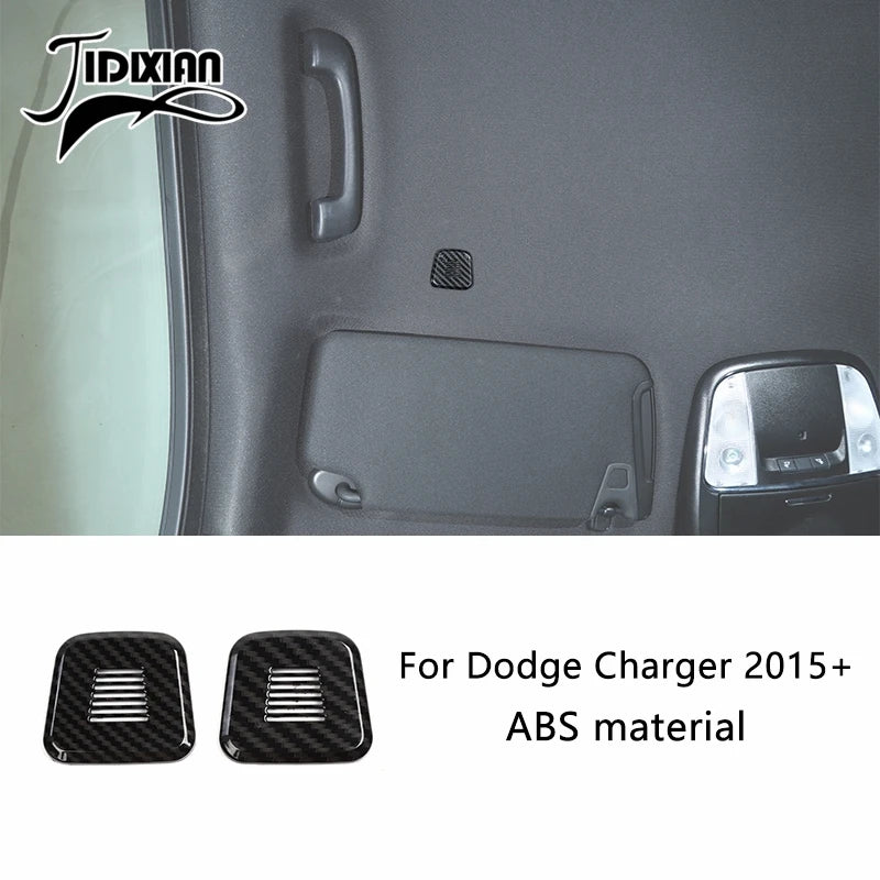 Carbon fiber interior trim kit for Dodge Charger featuring ABS material components.