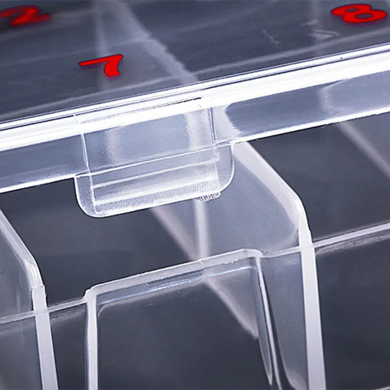 Clear Nail Tip Storage Box with Compartments