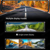 Demonstration of a 4K dash cam with multiple display modes including single, three, and four screen layouts.