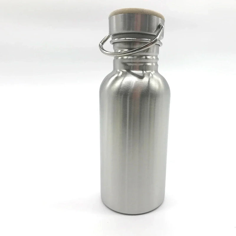 Stainless Steel Water Bottle with Bamboo Lid