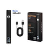 Black 650mAh battery and a 510 battery pack for a cordless USB-C soldering iron with digital display