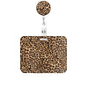 Leopard Print Retractable Badge Holder with Clip