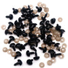 A collection of black safety noses with white washers for crafting and stuffed animals