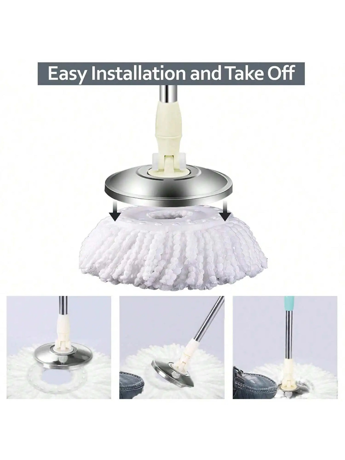 Replacement Microfiber Spin Mop Heads - Universal Fit