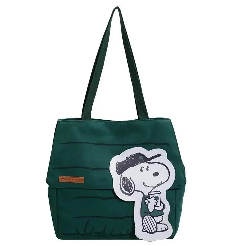Snoopy Canvas Tote Bag with Crossbody Strap