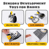 Sensory development toys for babies including velcro tape cute animals and built-in rattle breathable fabric