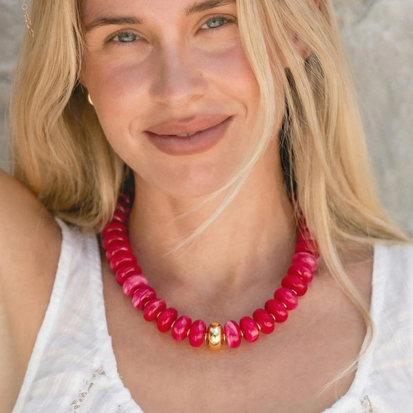 Chunky Resin Bead Choker Necklace