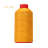 A spool of bright orange heavy-duty nylon bonded thread labeled COL.202