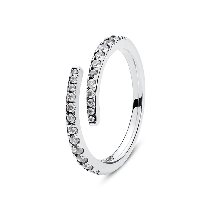 Sterling Silver Heart Ring with Cubic Zirconia