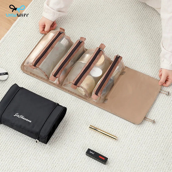 Foldable 4-in-1 Travel Makeup & Toiletry Bag