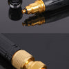 Close-up view of an adjustable high-pressure car wash water gun with a black handle and brass nozzle tip