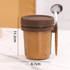 Borosilicate Glass Overnight Oats Jar with Lid and Spoon