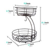 2-Tier Countertop Fruit Basket with Banana Hanger