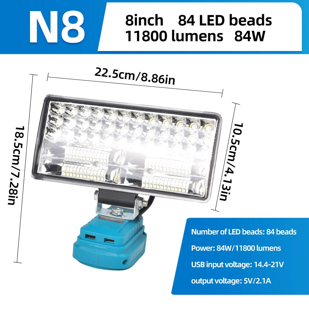 High-Output LED Work Light with USB Charging