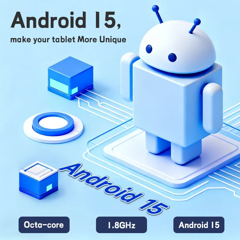 10.1" Android 15 Kids Tablet with Protective Case