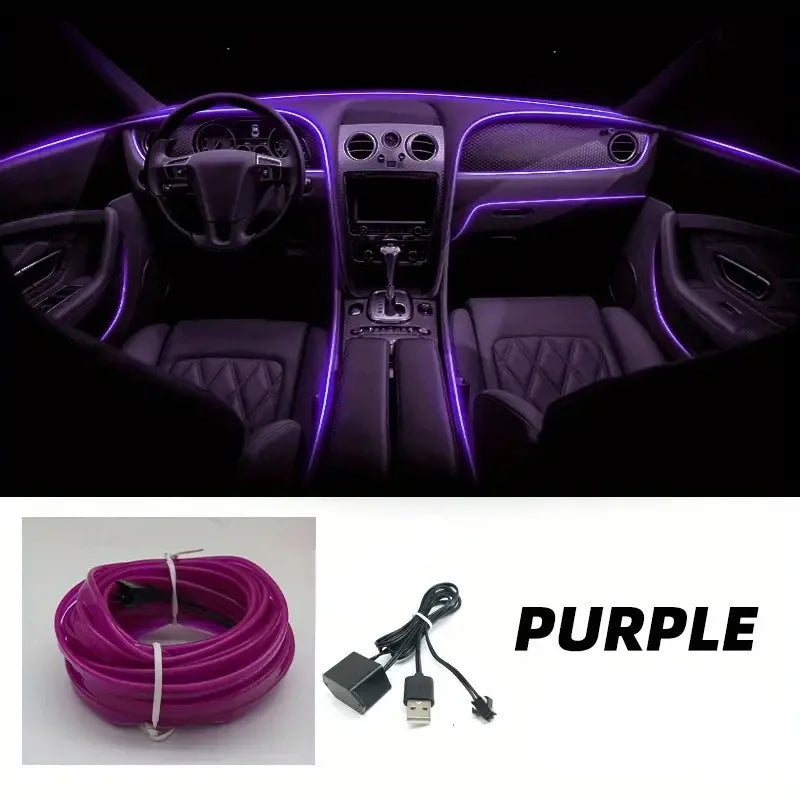Flexible USB LED Neon Strip Light for Car Interior