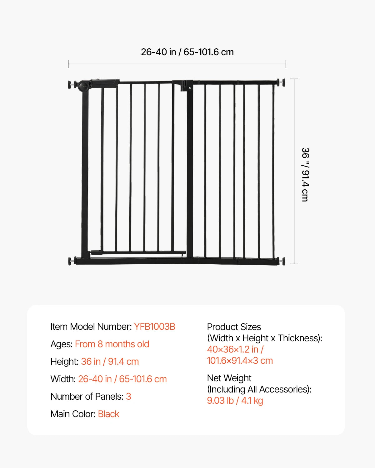 Walk-Through Safety Gate for Babies and Pets