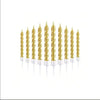 Spiral Birthday Cake Candles, Set of 6 Long Thin Decorative Candles for Cakes and Desserts
